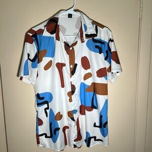 Multicolor Print Button Down Shirt